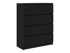 Aparador de roble negro 80x35x99 cm madera de ingeniería