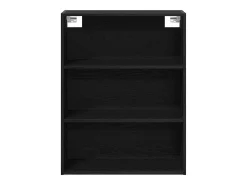 Aparador de roble negro 69,5x34x180 cm Madera de ingeniería