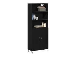 Aparador de roble negro 69,5x34x180 cm Madera de ingeniería