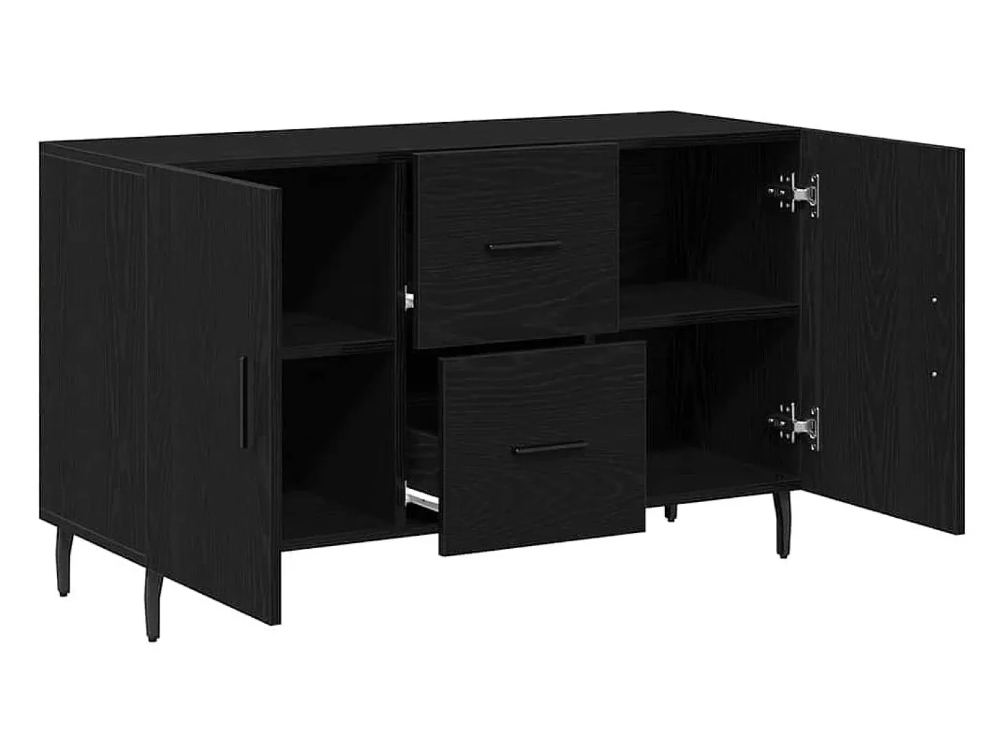 Aparador de roble negro 100x36x60 cm en madera de ingeniería