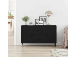 Aparador de roble negro 100x36x60 cm en madera de ingeniería