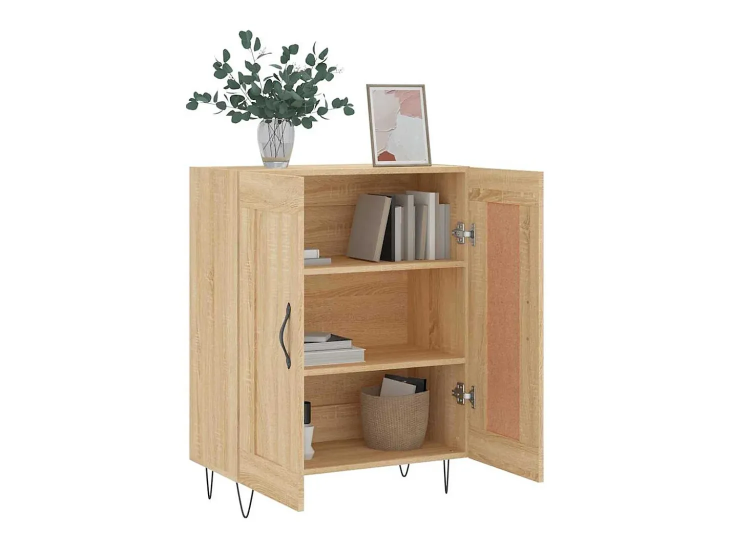 Aparador de roble Sonoma 69,5x34x90 cm Madera reconstituida