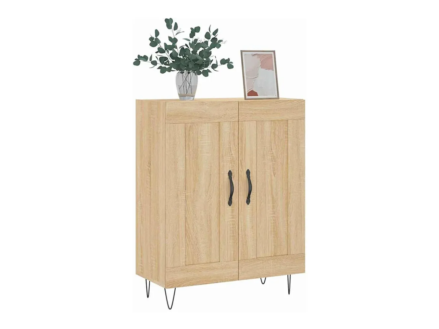 Aparador de roble Sonoma 69,5x34x90 cm Madera reconstituida