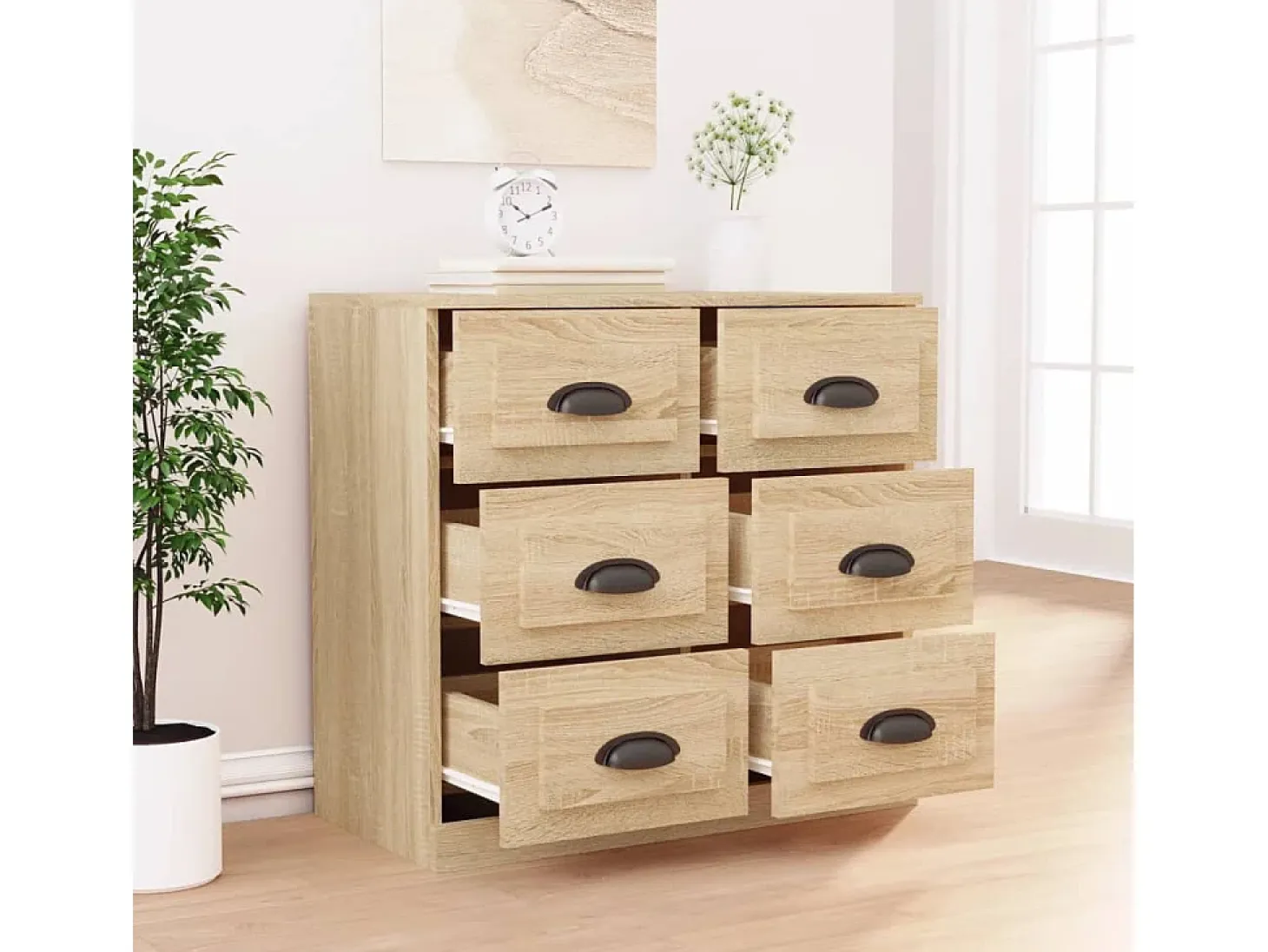 Aparador de roble Sonoma 70x35,5x67,5 cm madera de ingeniería