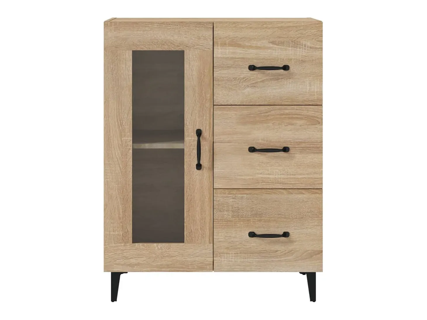 Aparador de roble Sonoma 69,5x34x90 cm madera de ingeniería
