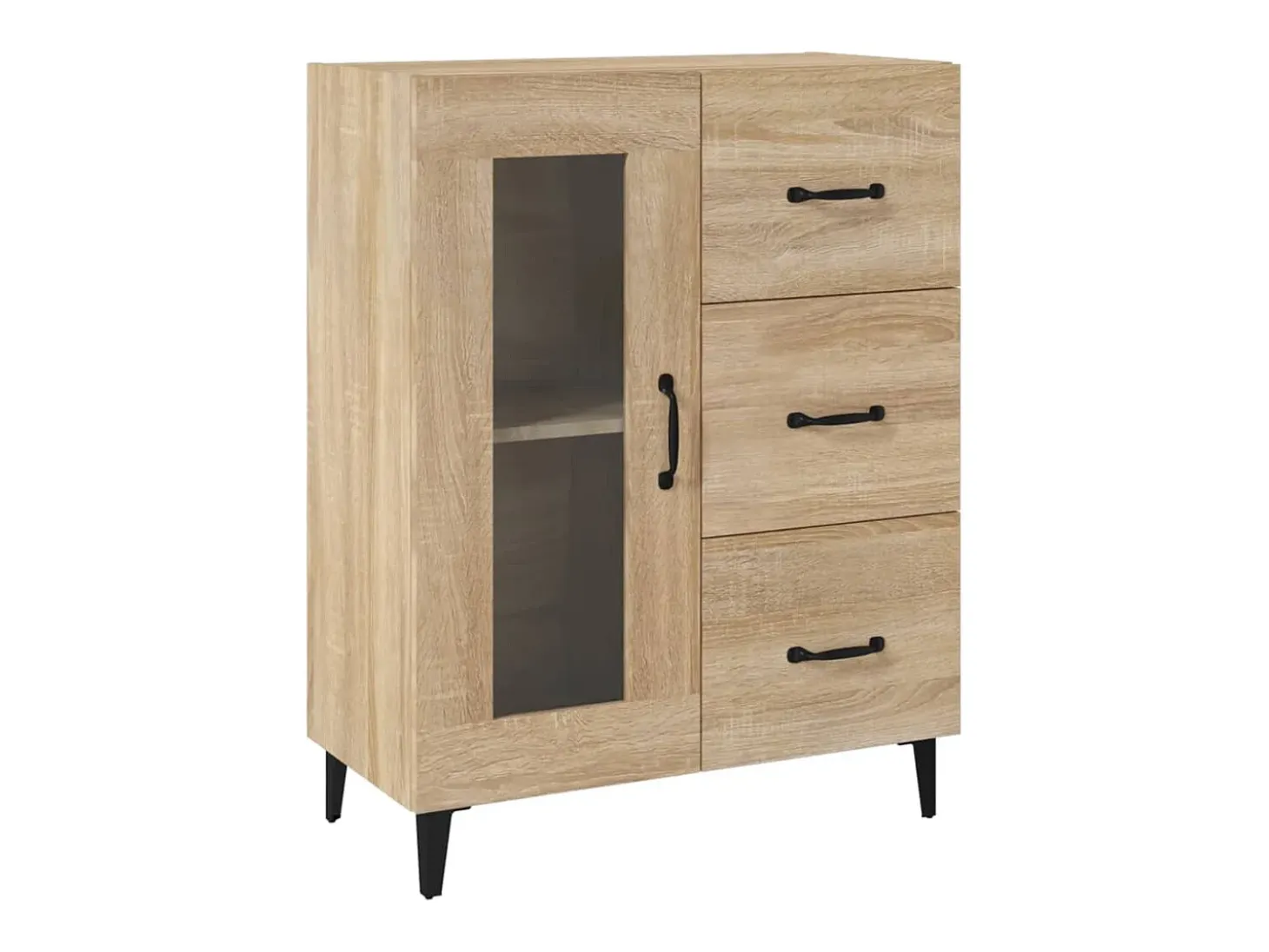 Aparador de roble Sonoma 69,5x34x90 cm madera de ingeniería