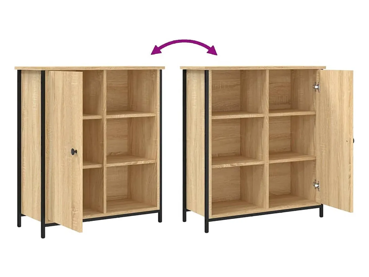 Aparador de roble Sonoma 70x30x80 cm madera de ingeniería