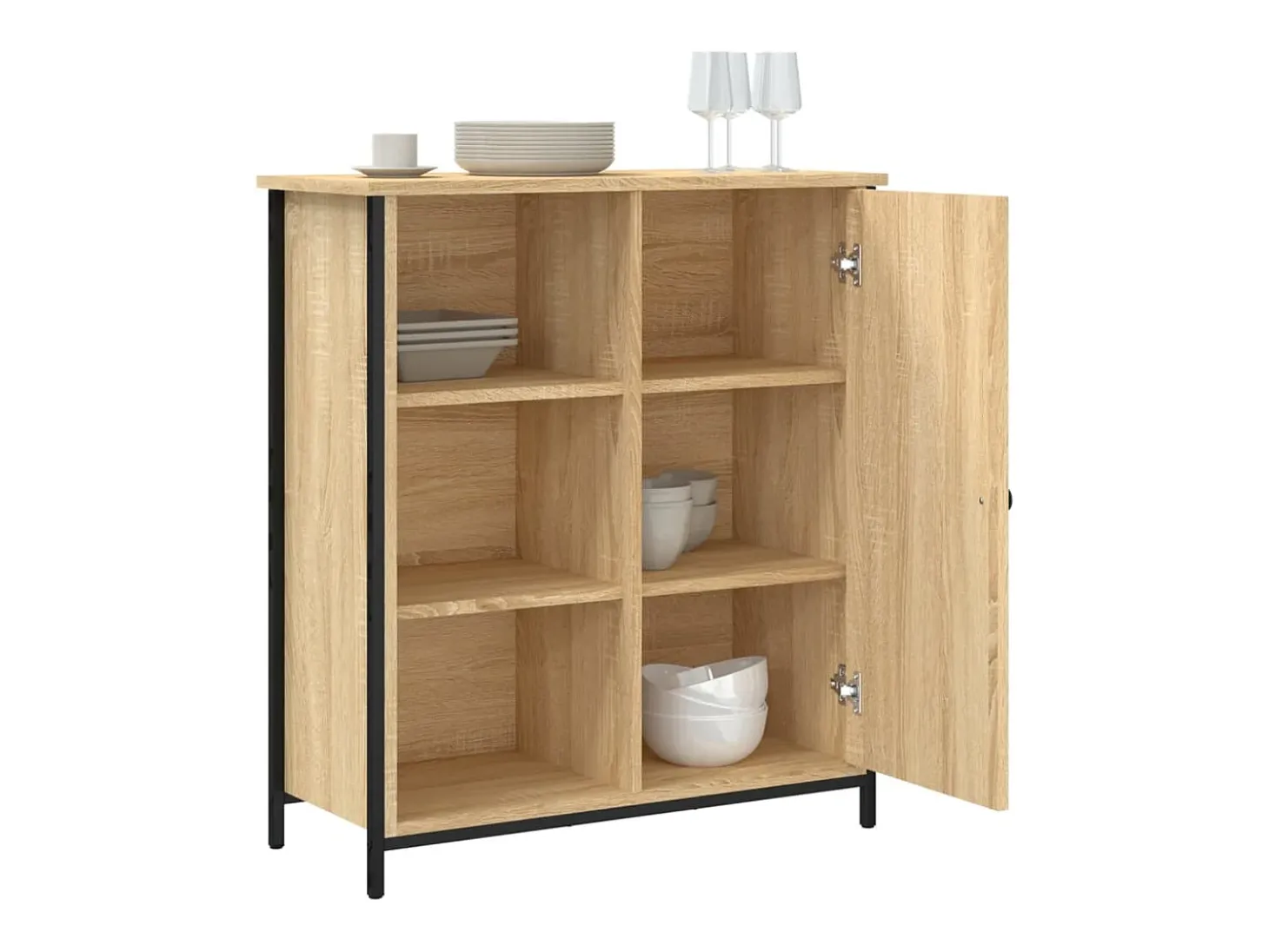 Aparador de roble Sonoma 70x30x80 cm madera de ingeniería
