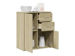 Aparador de roble Sonoma 60x31x70 cm madera de ingeniería
