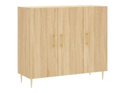 Aparador de roble Sonoma 90x34x80 cm madera de ingeniería