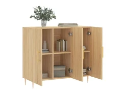 Aparador de roble Sonoma 90x34x80 cm madera de ingeniería
