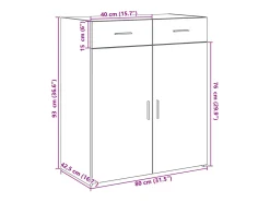 Aparador de roble Sonoma 80x42,5x93 cm madera de ingeniería