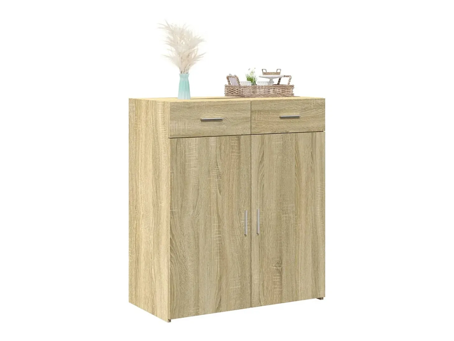 Aparador de roble Sonoma 80x42,5x93 cm madera de ingeniería
