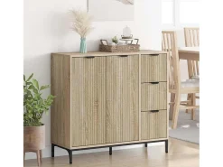 Aparador de roble Sonoma 89,5 x 33 x 82 cm Madera de ingeniería
