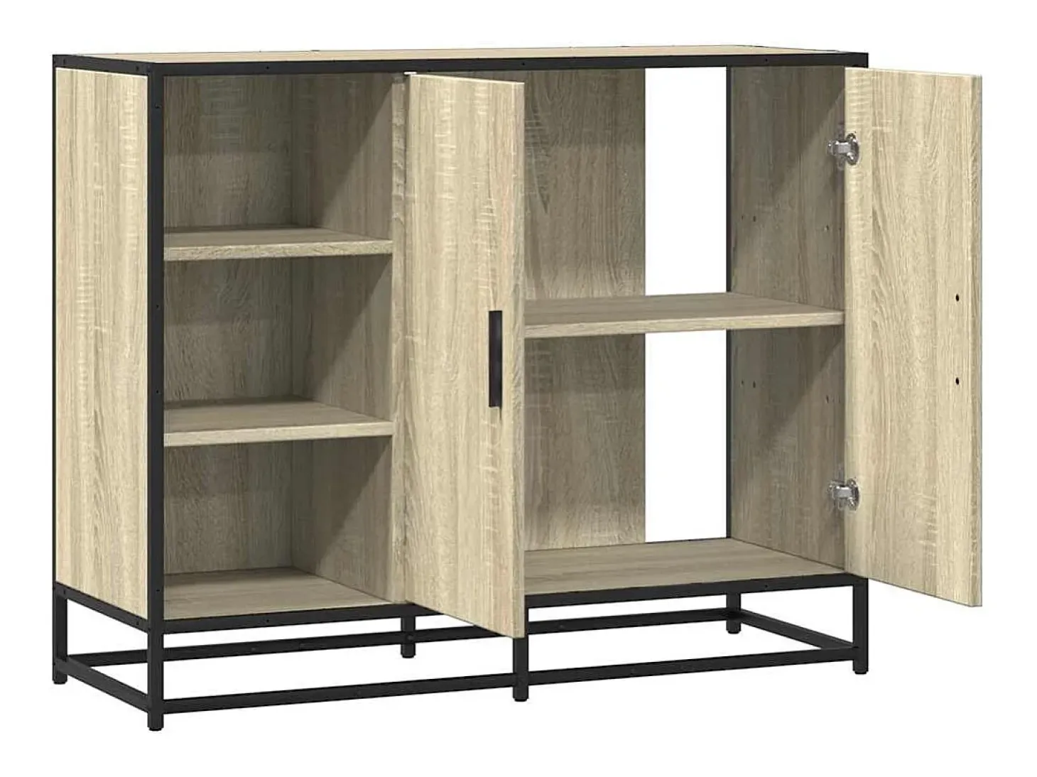 Aparador de roble Sonoma 92x35x76 cm madera de ingeniería