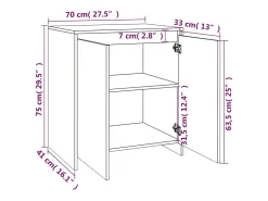 Aparador de roble Sonoma 70x41x75 cm Madera de ingeniería