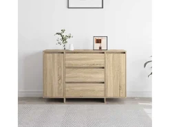 Aparador de roble Sonoma 120x41x75 cm en madera de ingeniería