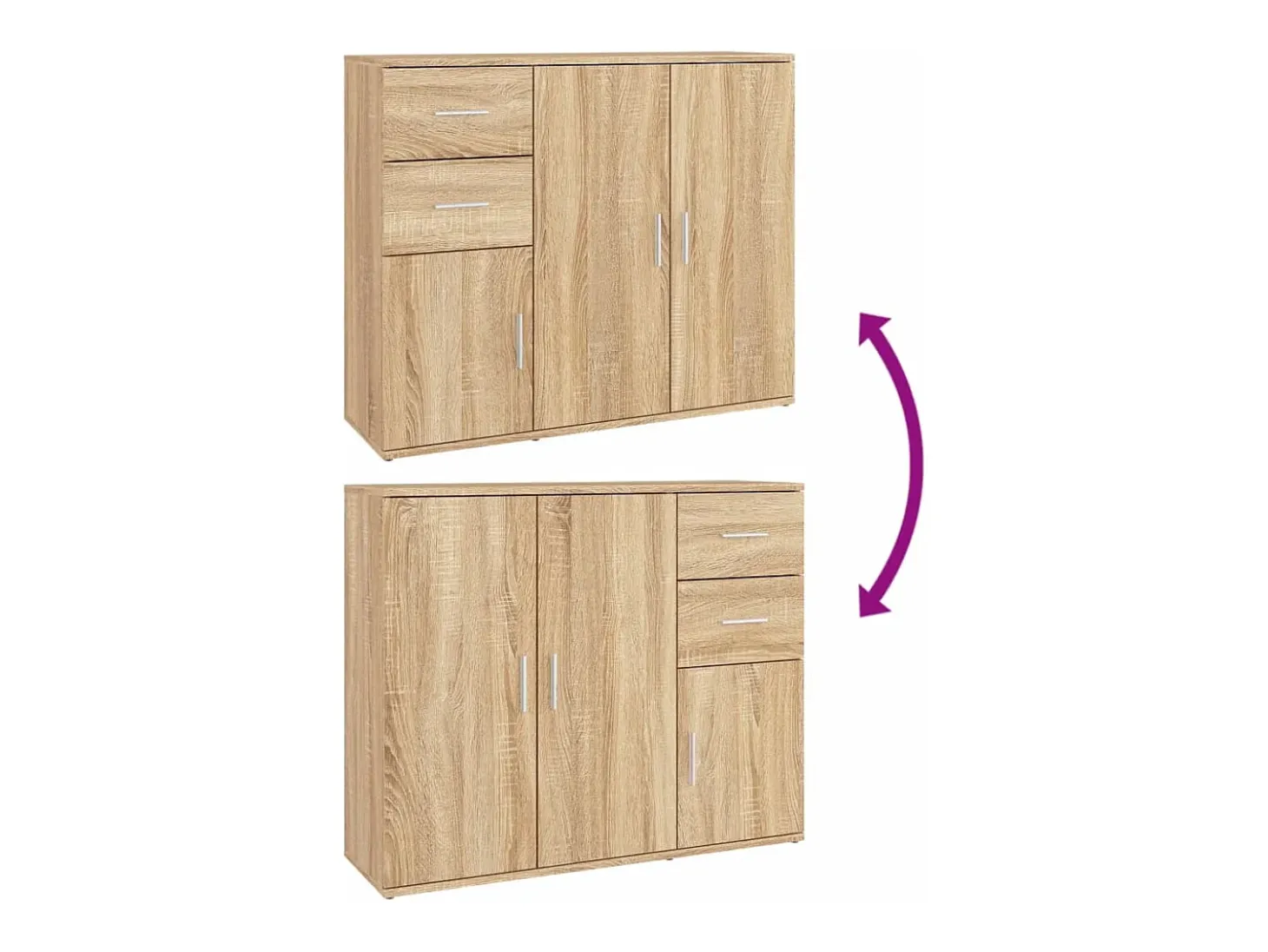 Aparador de roble Sonoma 91x29,5x75 cm Madera de ingeniería
