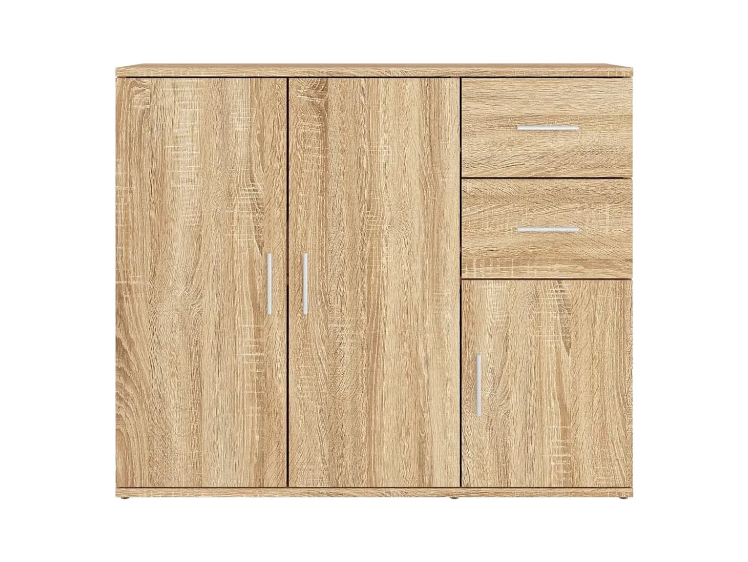 Aparador de roble Sonoma 91x29,5x75 cm Madera de ingeniería