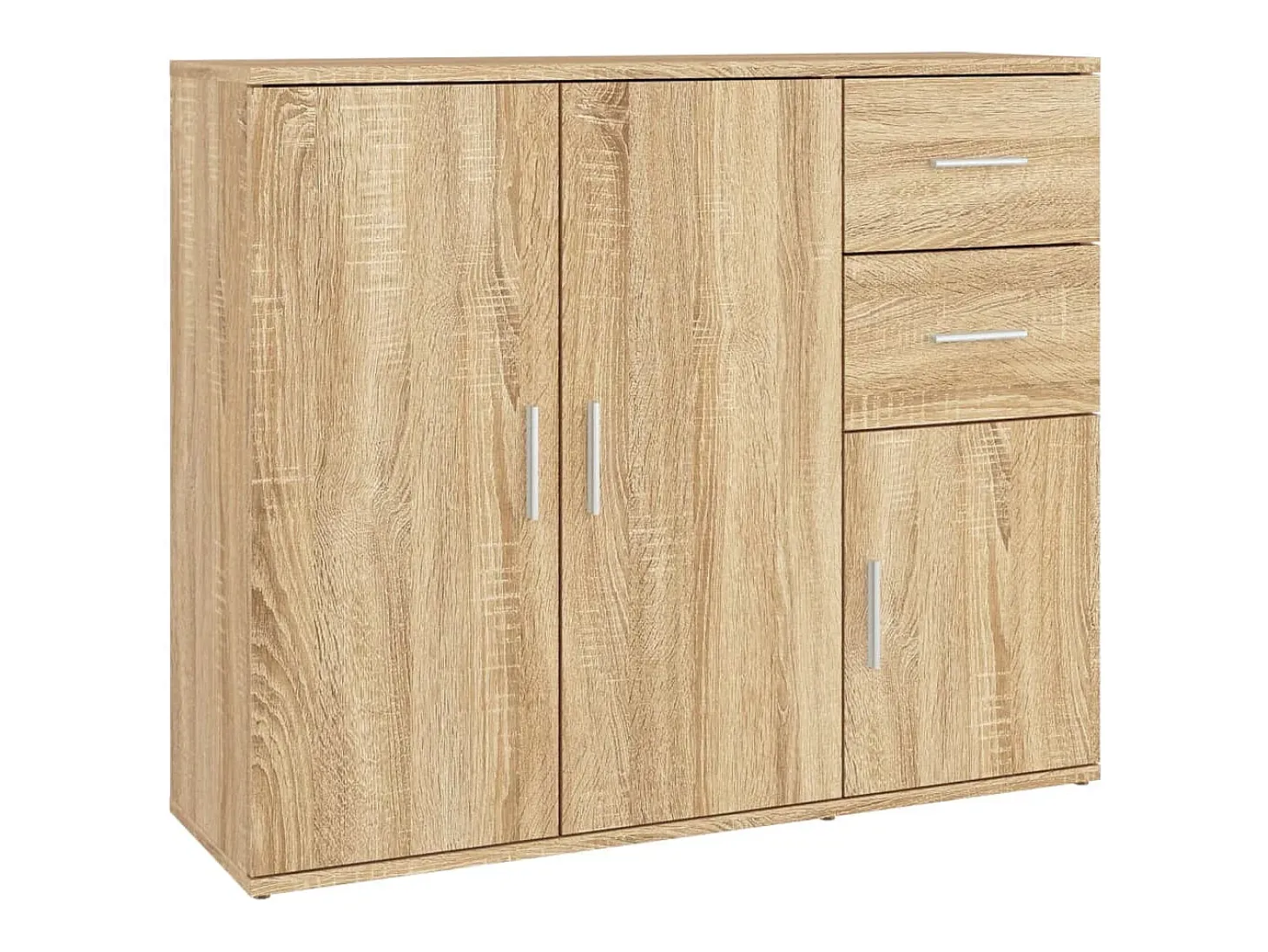 Aparador de roble Sonoma 91x29,5x75 cm Madera de ingeniería