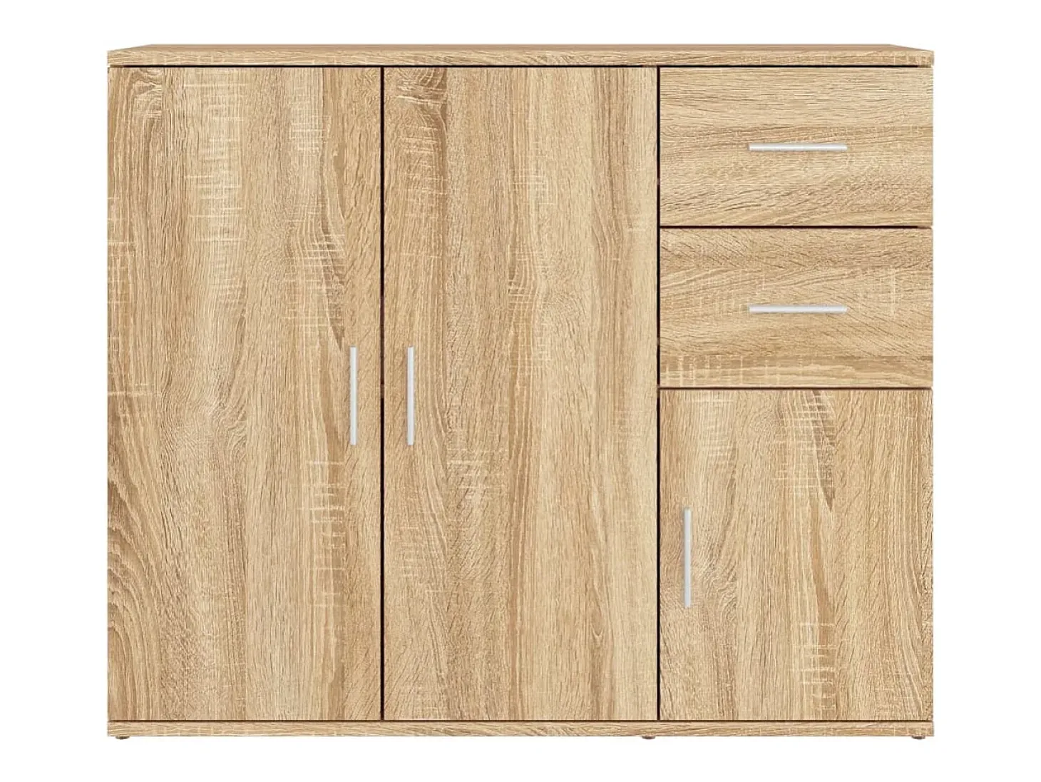 Aparador de roble Sonoma 91x29,5x75 cm Madera de ingeniería