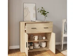Aparador de roble Sonoma 80x33x70 cm Madera de ingeniería