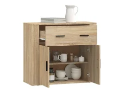 Aparador de roble Sonoma 80x33x70 cm Madera de ingeniería