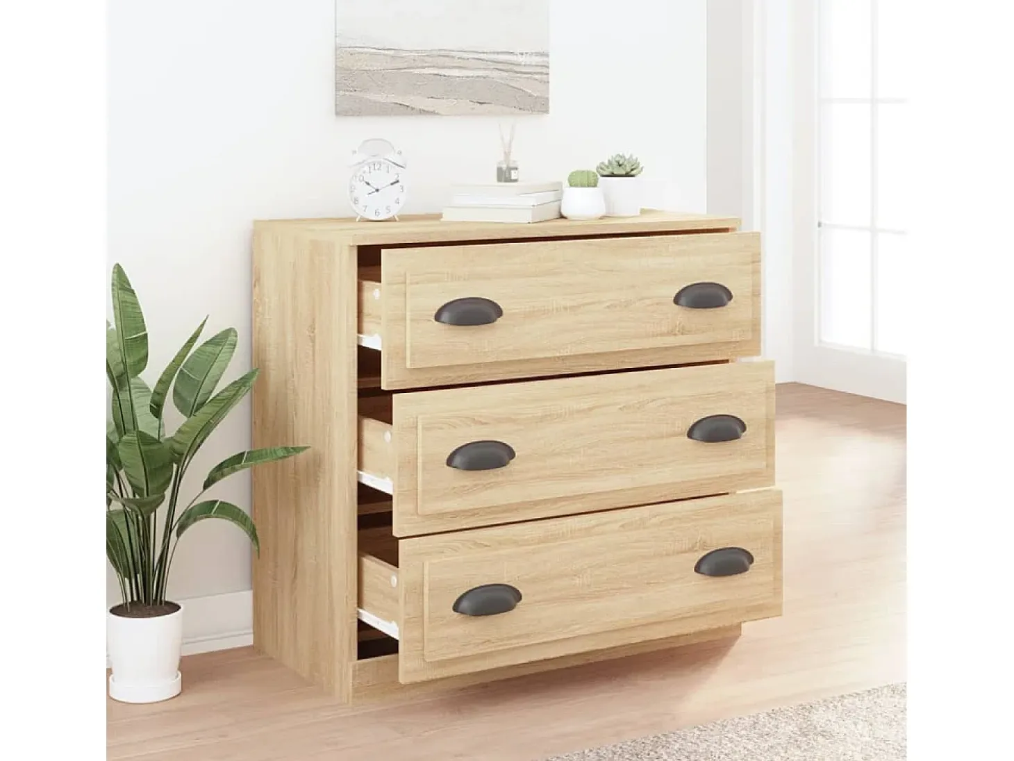 Aparador de roble Sonoma 70x35,5x67,5 cm madera de ingeniería