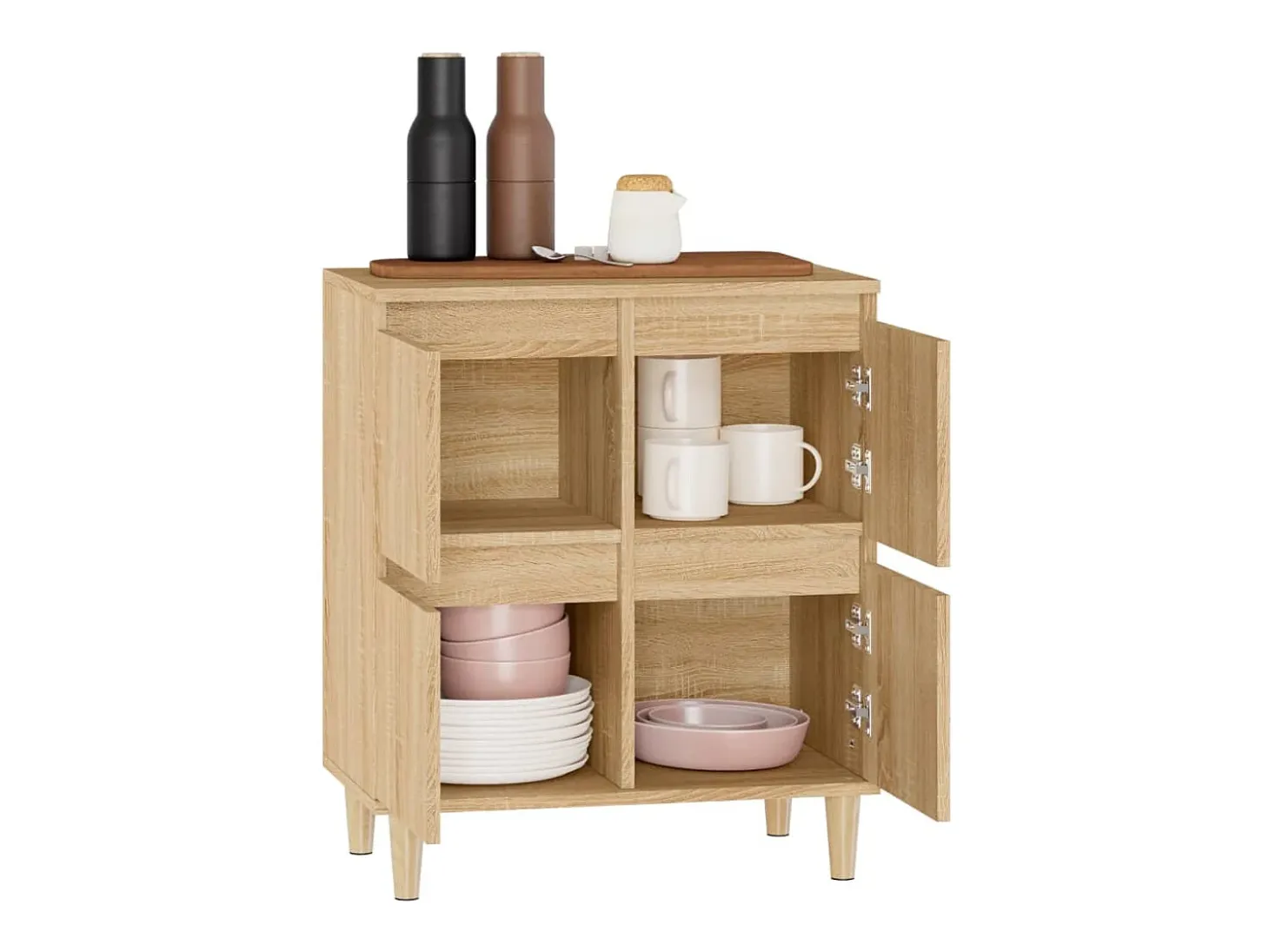 Aparador de roble Sonoma 60x35x70 cm Madera de ingeniería