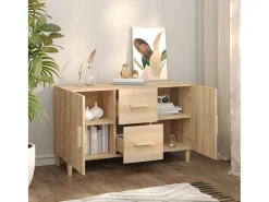 Aparador de roble Sonoma 100x36x60 cm madera de ingeniería