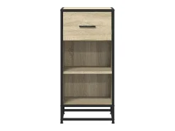 Aparador de roble Sonoma 35,5x35x76 cm madera contrachapada y metal