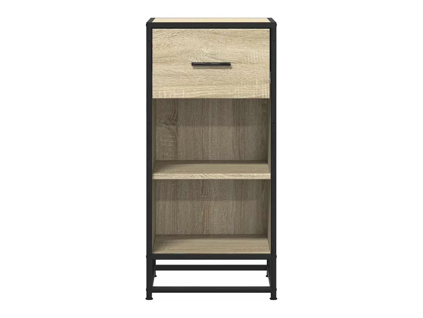 Aparador de roble Sonoma 35,5x35x76 cm madera contrachapada y metal