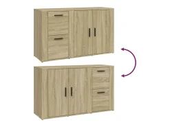 Aparador de roble Sonoma 100x33x59,5 cm Madera de ingeniería