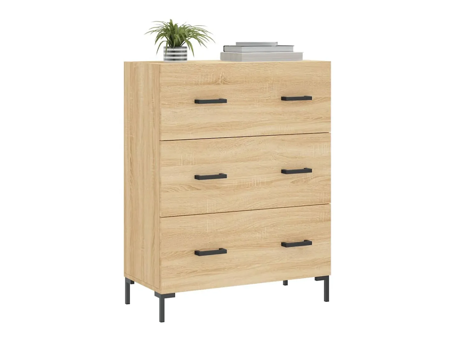 Aparador de roble Sonoma 69,5x34x90 cm madera de ingeniería