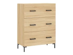 Aparador de roble Sonoma 69,5x34x90 cm madera de ingeniería