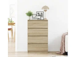 Aparador de roble Sonoma 60x35x98,5 cm Madera de ingeniería