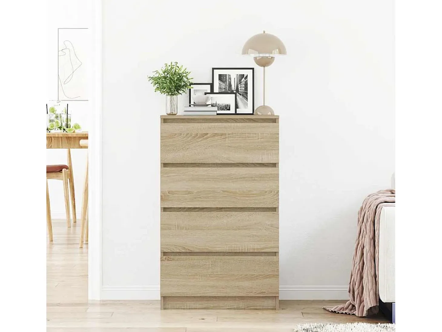 Aparador de roble Sonoma 60x35x98,5 cm Madera de ingeniería