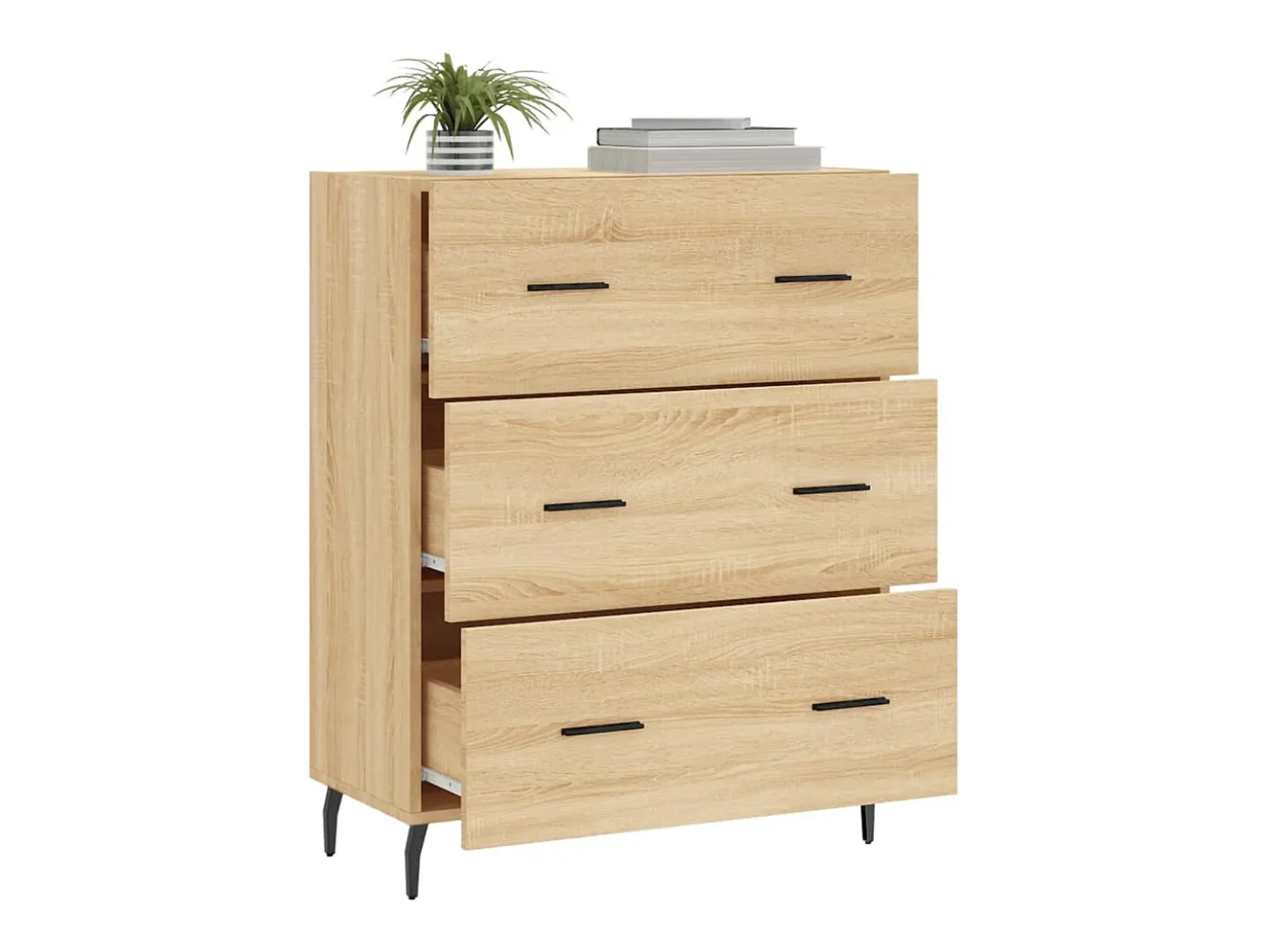 Aparador de roble Sonoma 69,5x34x90 cm madera de ingeniería
