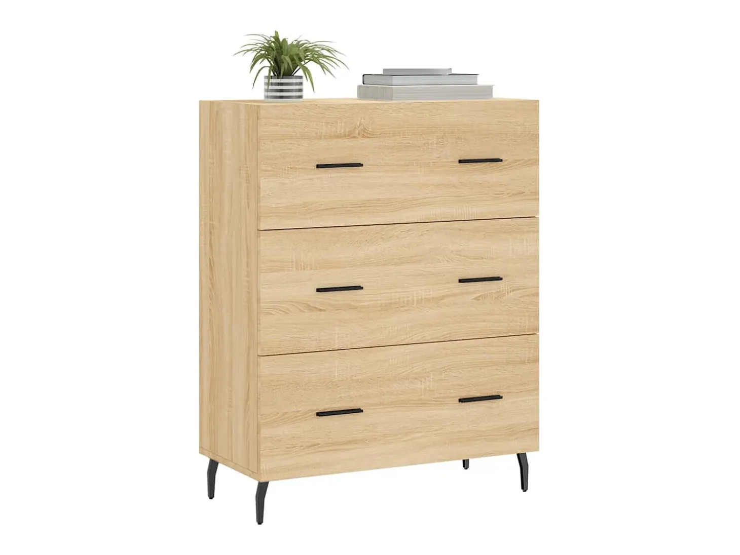 Aparador de roble Sonoma 69,5x34x90 cm madera de ingeniería