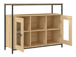 Aparador de roble Sonoma 100x35x80 cm madera de ingeniería