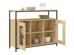 Aparador de roble Sonoma 100x35x80 cm madera de ingeniería