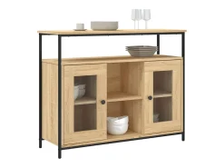 Aparador de roble Sonoma 100x35x80 cm madera de ingeniería