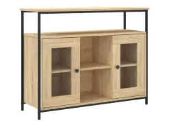 Aparador de roble Sonoma 100x35x80 cm madera de ingeniería