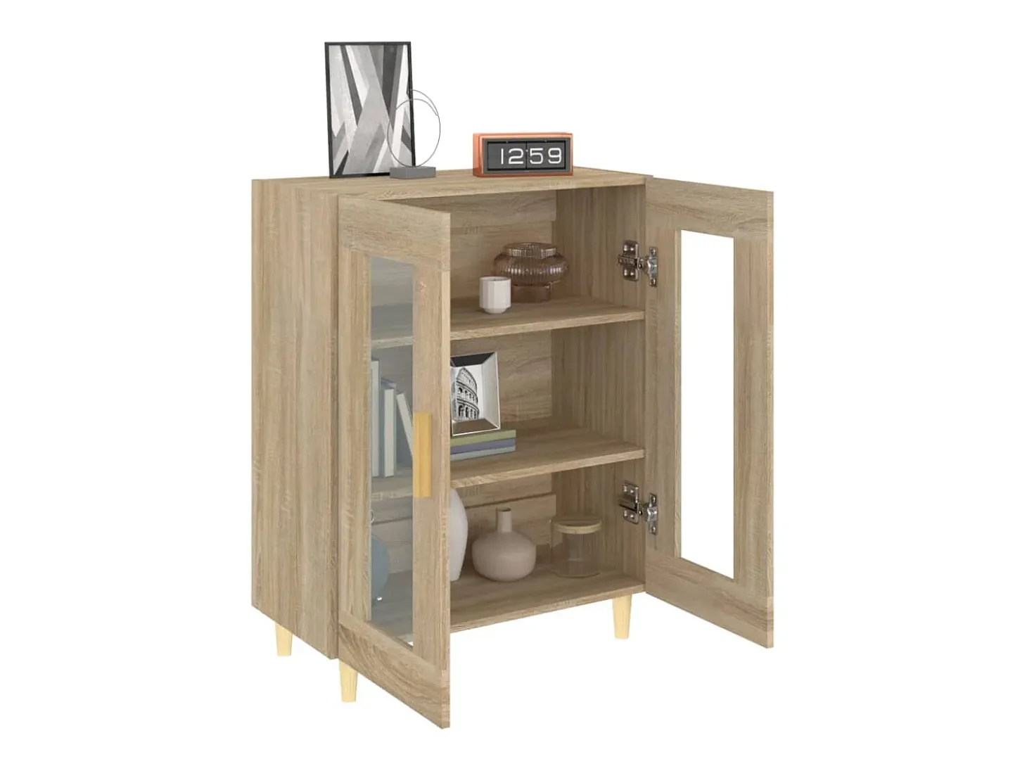 Aparador de roble Sonoma 69,5x34x90 cm madera de ingeniería