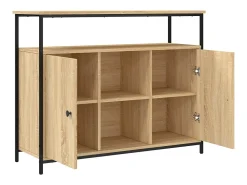 Aparador de roble Sonoma 100x35x80 cm madera de ingeniería