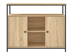 Aparador de roble Sonoma 100x35x80 cm madera de ingeniería
