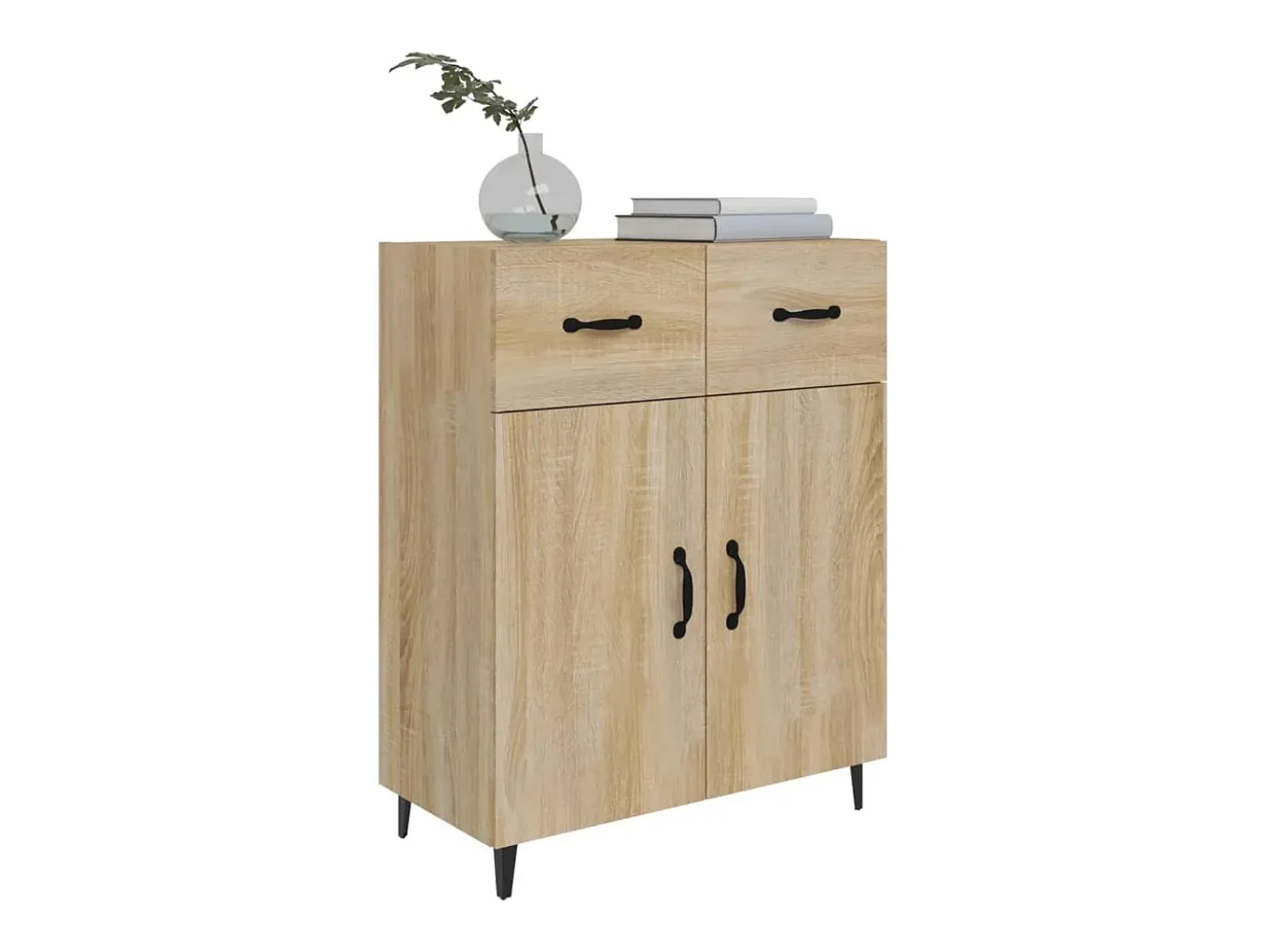 Aparador de roble Sonoma 69,5x34x90 cm madera de ingeniería