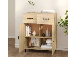 Aparador de roble Sonoma 69,5x34x90 cm madera de ingeniería