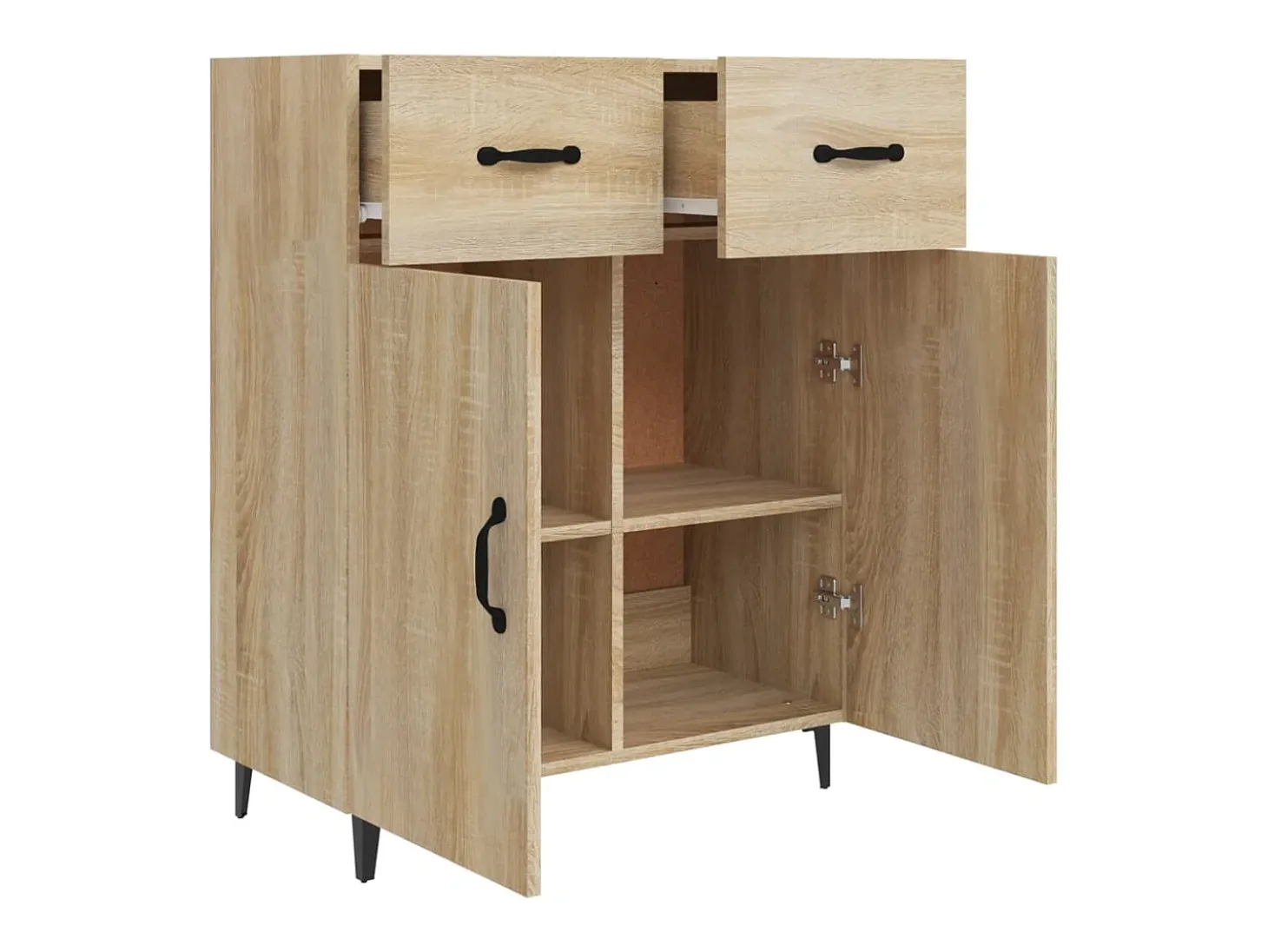 Aparador de roble Sonoma 69,5x34x90 cm madera de ingeniería