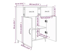 Aparador de roble Sonoma 69,5x34x90 cm madera de ingeniería